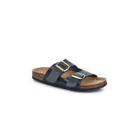 Pavers All-Leather Casual Mule Sandals In Black Black