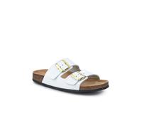 Pavers Women's All-Leather Casual Mule Sandals in White | Size: 5 Pavers White 5
