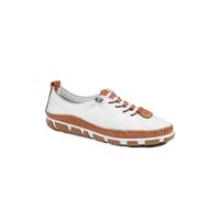 Pavers Women's All Leather Lace Up Stitch Detail Shoes in White | Size: 8 Pavers White 8