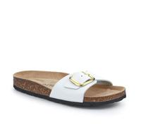 Pavers All-Leather Slip-On Mules - White Size 7