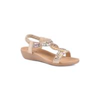 Pavers Beaded Comfort Fitting Sandals In Beige Beige