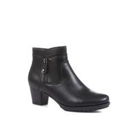 Pavers Women's Block Heeled Ankle Boots in Black - Elegant Shoes with Smooth Faux Leather & Decorative Zip - Casual Footwear - Size UK 6 / EU 39