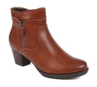Pavers Block Heel Ankle Boots - Tan Size 6