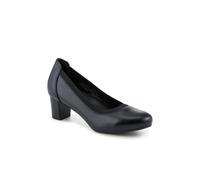 Pavers Block Heel Slip On Court Shoes With Cushion Insole In Black Black 7