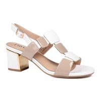 Pavers Women's Block Heel Square Design Sandals in Beige | Size: 5 Pavers Beige 5