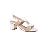 Pavers Women's Block Heel Square Design Sandals in Beige | Size: 6 Pavers Beige 6