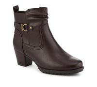 Pavers Block Heel Zipped Smart Ankle Boots - Dark Brown Size 5