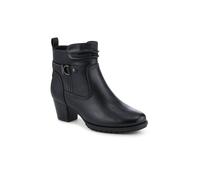 Pavers Block Heel Zipped Smart Ankle Boots In Black Black 7