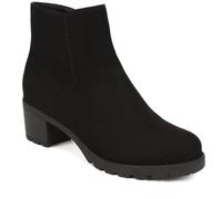 Pavers Block-Heeled Ankle Boots - Black Pu Size 5