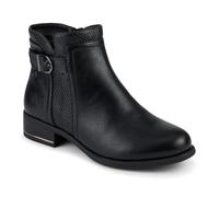Pavers Block Heeled Ankle Boots With Inside Zip - Black Size 4