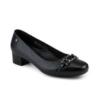 Pavers Block Heeled Chain Embellished Pumps - Black Size 4