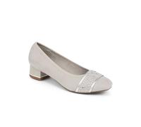 Pavers Block Heeled Court Shoes In Grey Grey