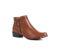Pavers Block-Heeled Smart Ankle Boots In Tan Tan 5