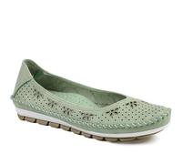 Pavers Breathable All Leather Grippy Pumps - Lime Size 8