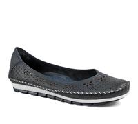 Pavers Breathable All Leather Grippy Pumps - Navy Size 5