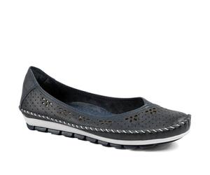 Pavers Breathable All Leather Grippy Pumps - Navy Size 7