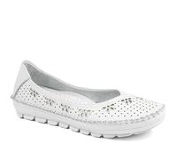 Pavers Breathable All Leather Grippy Pumps - White Size 8