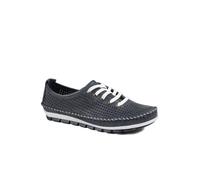 Pavers Breathable Leather Lace Up Shoes In Navy Navy 5