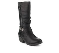 Pavers Buckle-Detailed Slouch Long Boots - Black Size 5