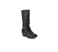 Pavers Buckle-Detailed Slouch Long Boots In Black Black