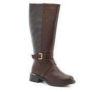 Pavers Buckled Calf-Length Boots - Brown Size 3