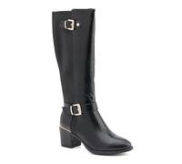 Pavers Buckled Long Boots - Black Size 5