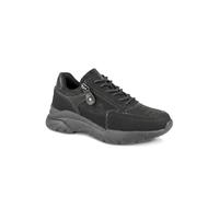 Pavers Casual Cushioned Zip & Lace Trainers In Black Black