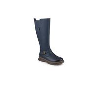 Pavers Casual Wedge Heel Long Boots In Navy Navy 5