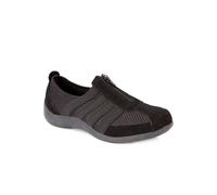 Pavers Women’s Zip-Up Trainers in Black - Active Footwear with Breathable Mesh Upper - Ladies Versatile Shoes for Everyday Wear - Size 5 UK/EU 38