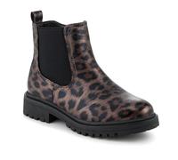 Pavers Chunky Zip Up Chelsea Boots - Brown Leopard Size 6