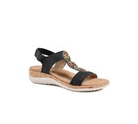 Pavers Comfort Beaded Wedge Sandals - Black Size 5