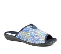 Pavers Comfort Slip On Mule Slippers - Navy Multi Size 4