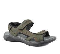 Pavers Comfy Triple Touch Fasten Sandals - Khaki Size 10