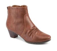Pavers Crinkle Effect Upper Block Heel Ankle Boots - Brown Size 5