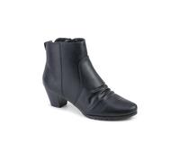 Pavers Crinkle Effect Upper Block Heel Ankle Boots In Black Black 6