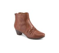 Pavers Crinkle Effect Upper Block Heel Ankle Boots - Brown Size 6