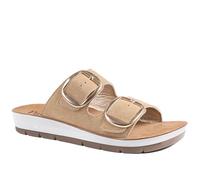 Pavers Cushioned Buckled Slip On Sandals - Natural Size 8
