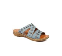 Pavers Women's Cushioned Leather Mule Sandals in Blue | Size: 7 Pavers Blue 7