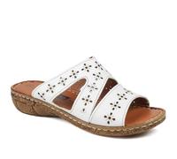Pavers Cushioned Leather Mule Sandals - White Size 7