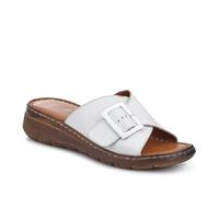 Pavers Cushioned Leather Mules - White Size 8