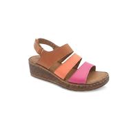Pavers Women's Cushioned Leather Wedge Heel Sandals in Tan | Size: 8 Pavers Tan 8