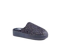 Pavers Cushioned Memory Foam Mule Slippers - Navy Multi Size 7