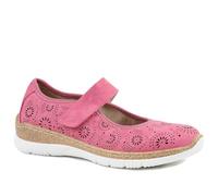 Pavers Cushioned Touch Fasten Mary Janes - Fuschia Size 7