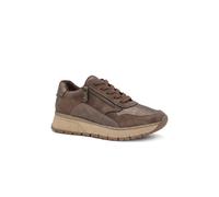 Pavers Women's Cushioned Zip & Lace Trainers in Brown | Size: 7
