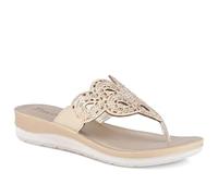 Pavers Diamante Cushioned Toe Post Sandals - Gold Size 6