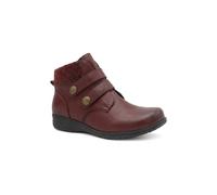 Pavers Women's Dual Adjustable Fasten Ankle Boots in Burgundy | Size: 5 Pavers Burgundy 5