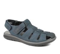 Pavers Dual Adjustable Fasten Leather Sandals - Denim Size 10