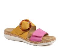 Pavers Dual Adjustable Fasten Mule Sandals - Mustard-Pink Size 4