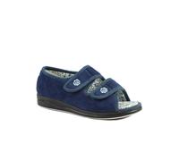 Pavers Dual Adjustable Fit Memory Foam Slippers In Navy Navy