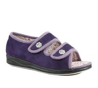 Pavers Dual Adjustable Fit Memory Foam Slippers - Purple Size 8